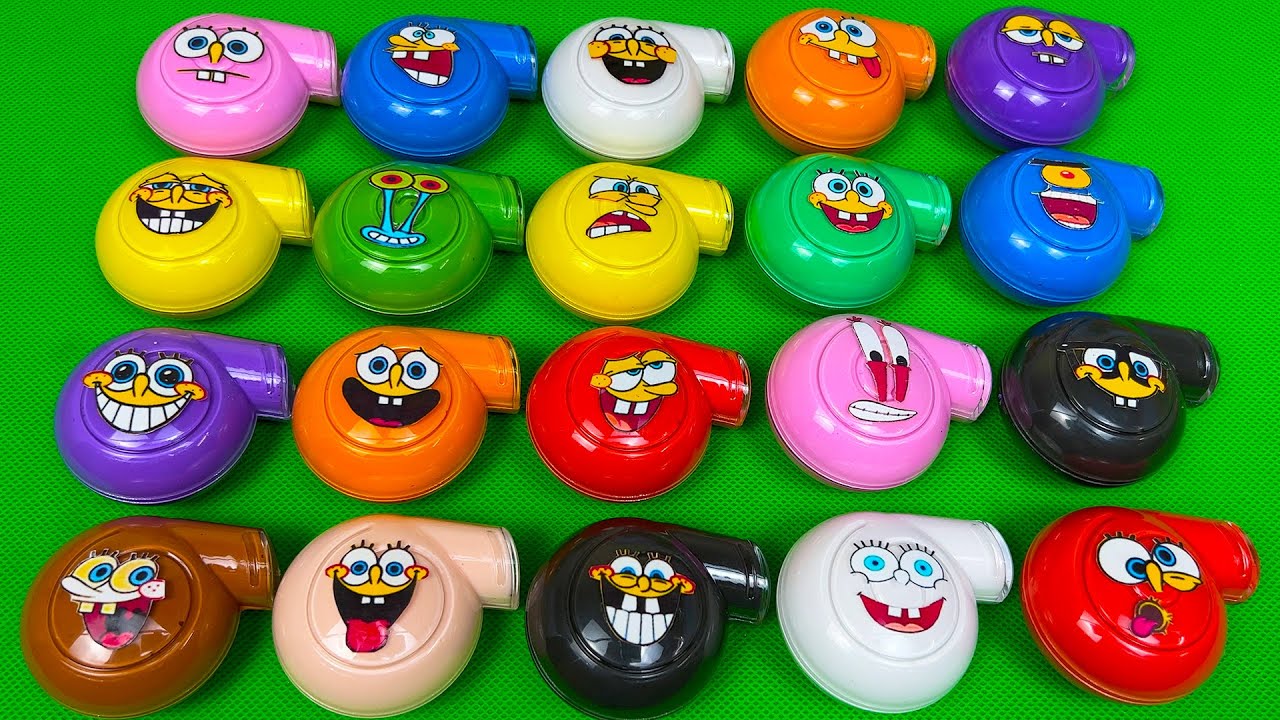 Spongebob Squarepants - Looking Clay And Slime With Snails Coloring! Satisfying Clay Video, ASMR