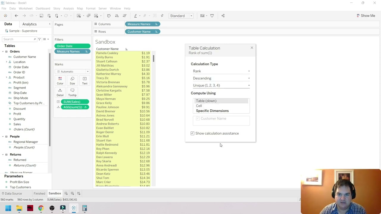How to visualize the median in a list in Tableau