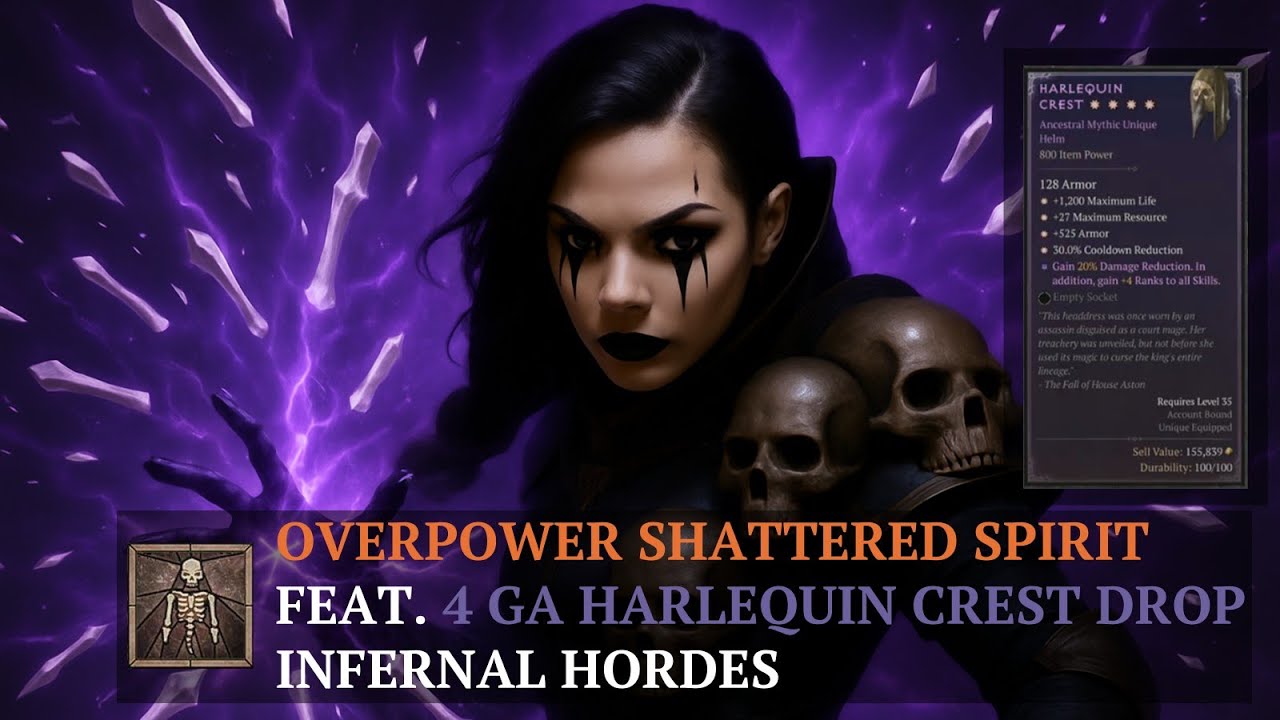 SHATTERED SPIRIT obliterates INFERNAL HORDES & Bartuc drops a 4 GA SHAKO [Diablo IV - Season 10]