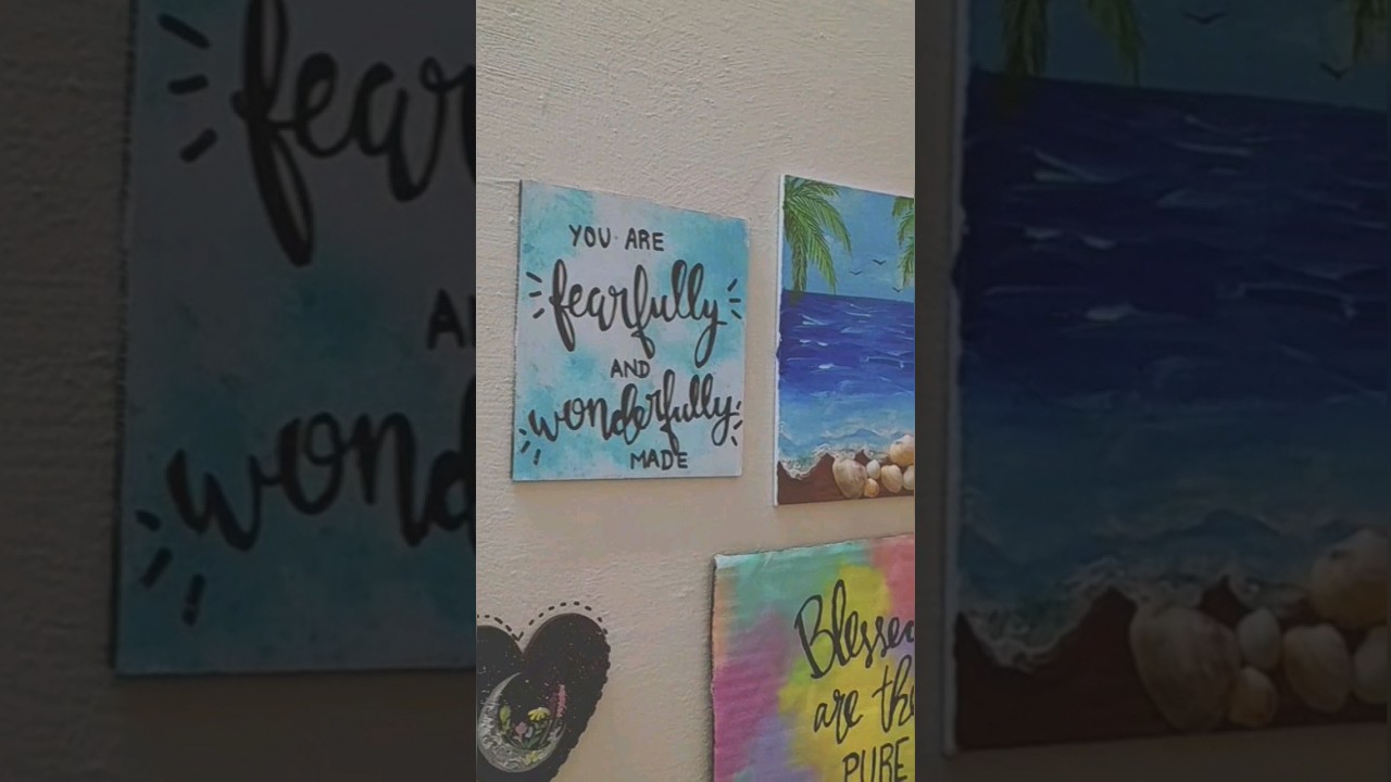 Bible verse wall decor 🩵 Wall decor ideas #shorts #decoration #acrylicpainting