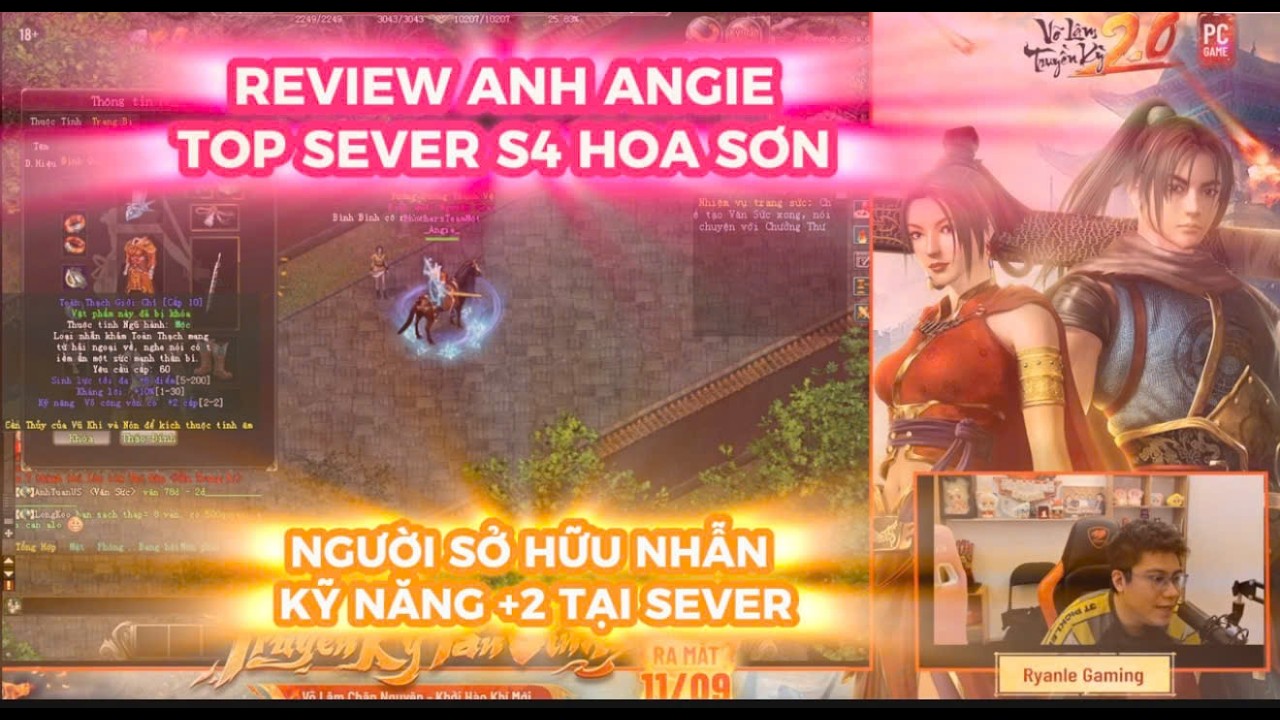 V&Otilde; L&Acirc;M TRUYỀN KỲ 2.0 PC : REVIEW ANH TOP ANGIE S4 HOA SƠN - NGƯỜI SỞ HỮU NHẪN KỸ NĂNG +2 TẠI SEVER