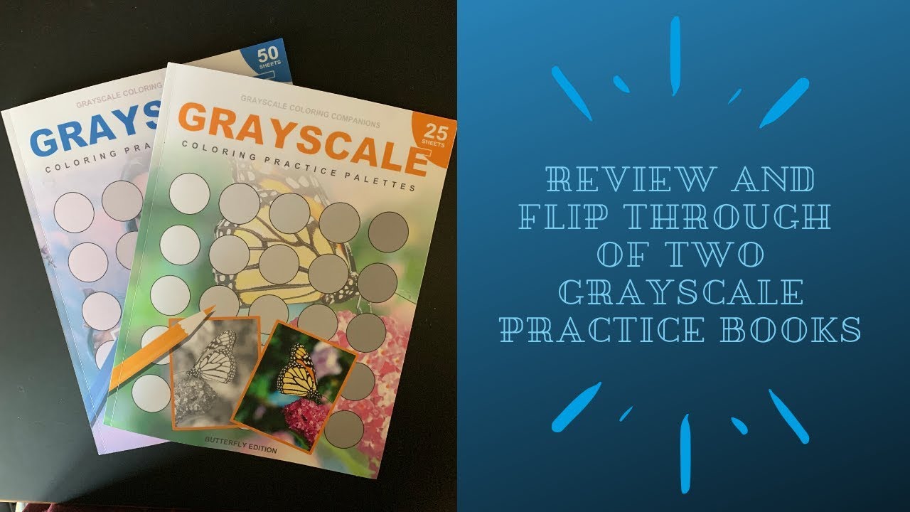 Review and Flip Through of Two Grayscale Coloring Palette Practice Books