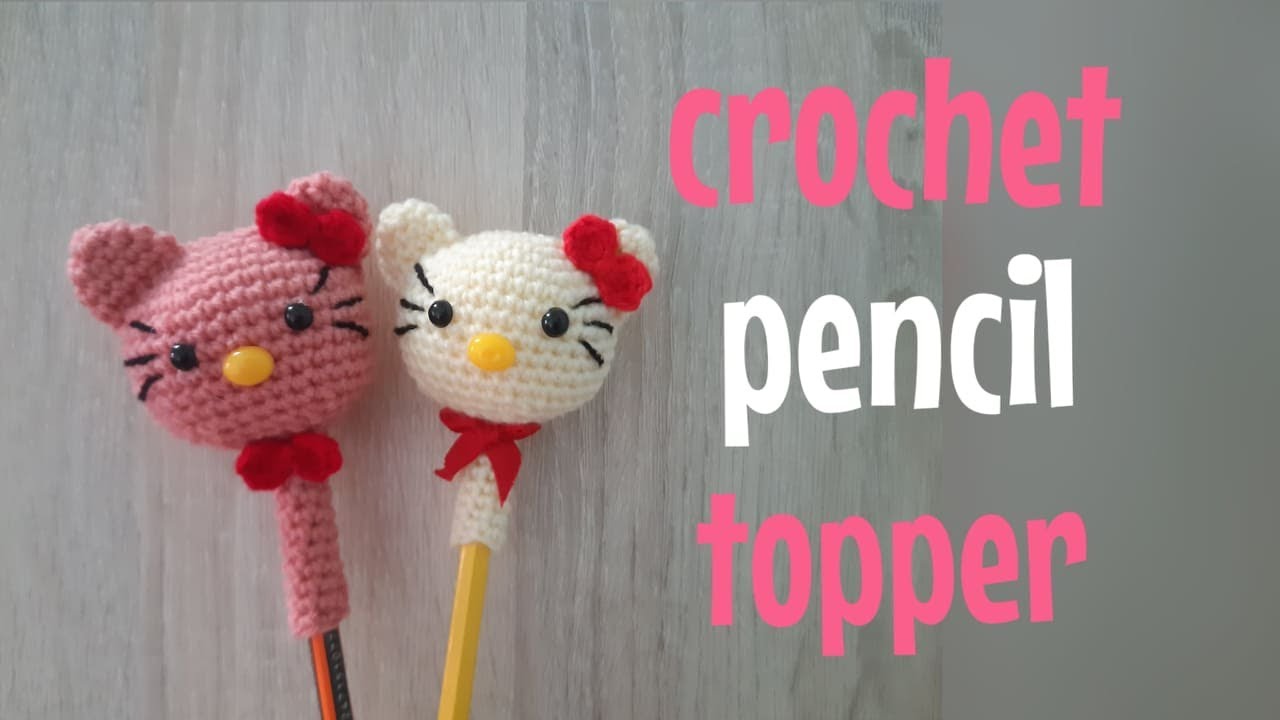 EP.250 สอนถักหัวดินสอโครเชต์ /How to crochet pencil topper ./Free pattern./Pencil topper  crochet.