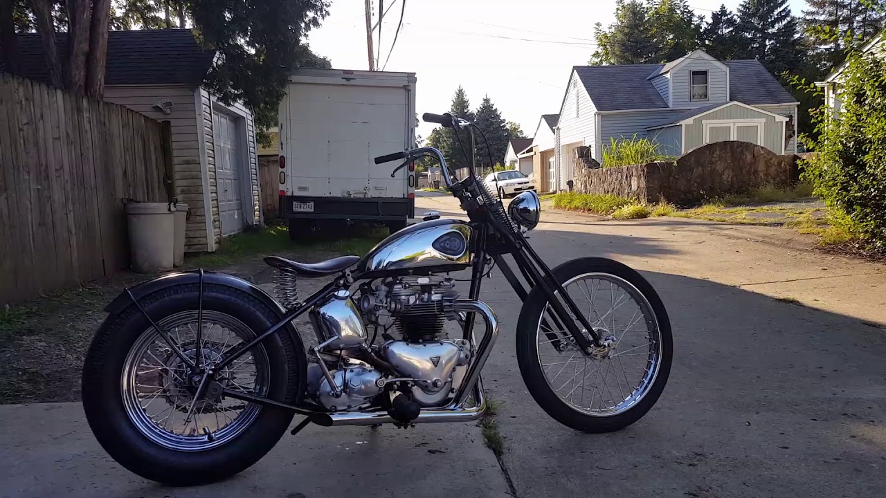 1956 Triumph Tr6 Pre Unit Bobber Chopper build.