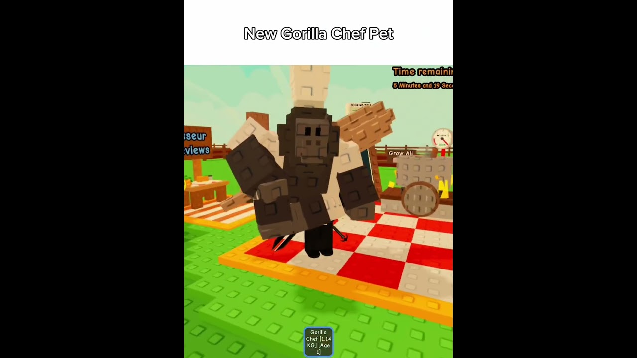 New gorilla chef pet in grow a garden cooking update part 2 #growagarden  