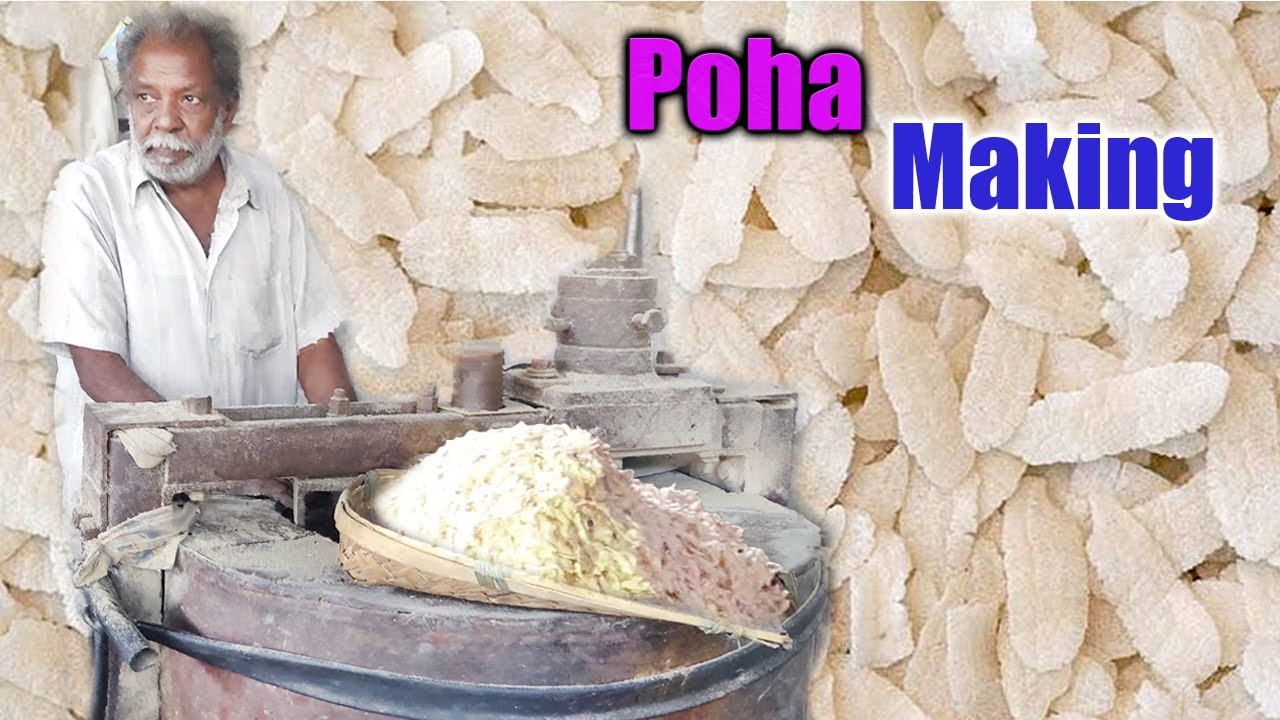 How is poha prepared from flattened rice | Poha making in Old Traditional method in village people