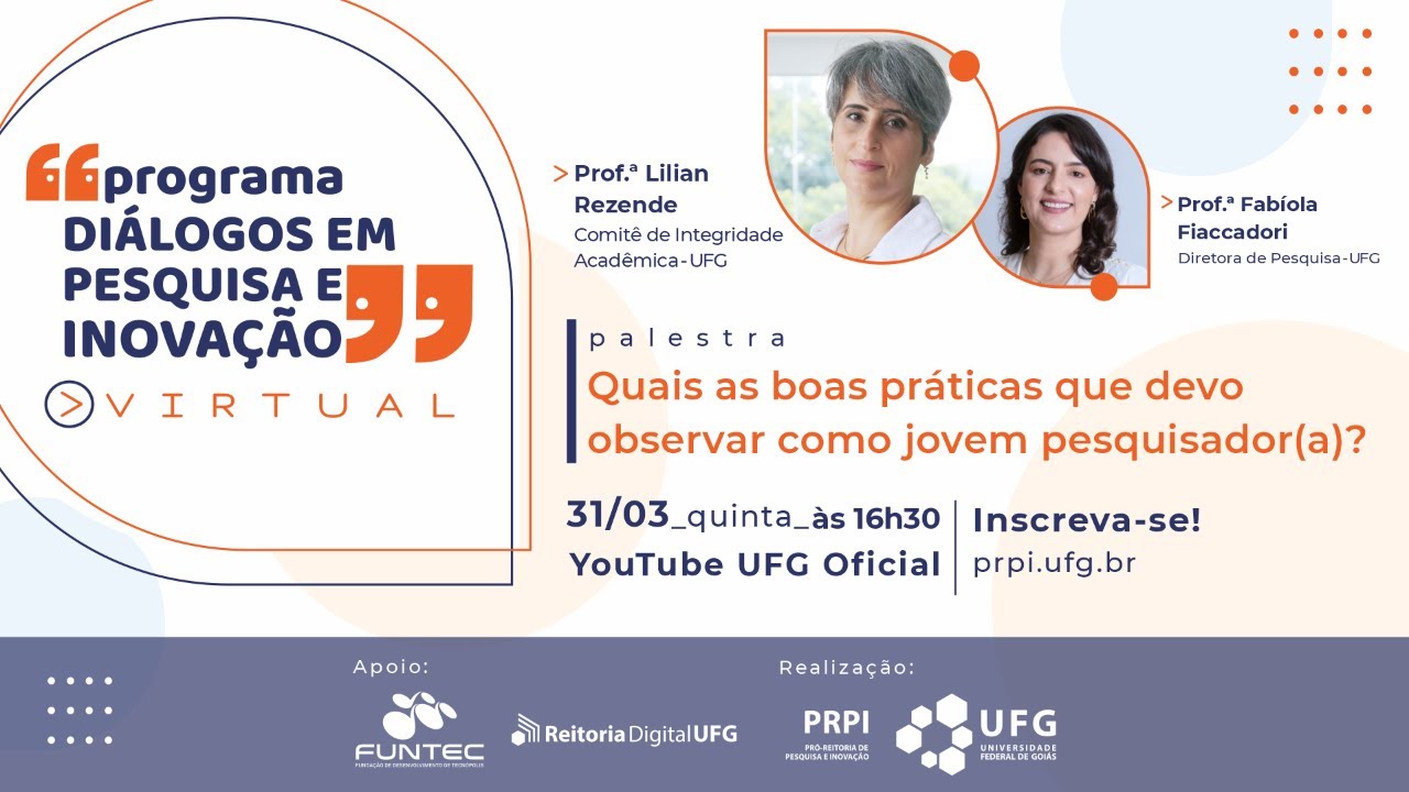 Palestra: &ldquo;Quais as boas pr&aacute;ticas que devo observar como jovem pesquisador?&rdquo;