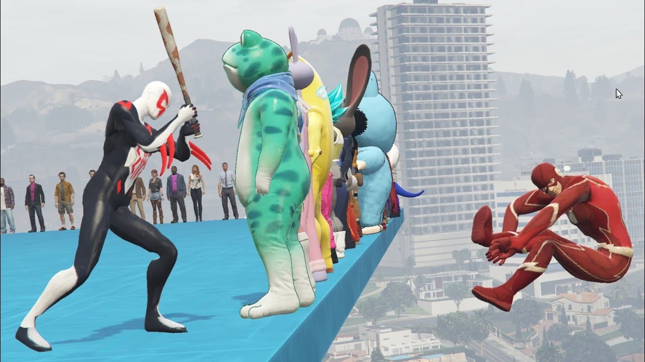 GTA 5: THAT WAS BRUTAL! SPIDER-MAN WITH A BASEBALL BAT vs SUPERHEROES! (Euphoria Physics) Ep.67