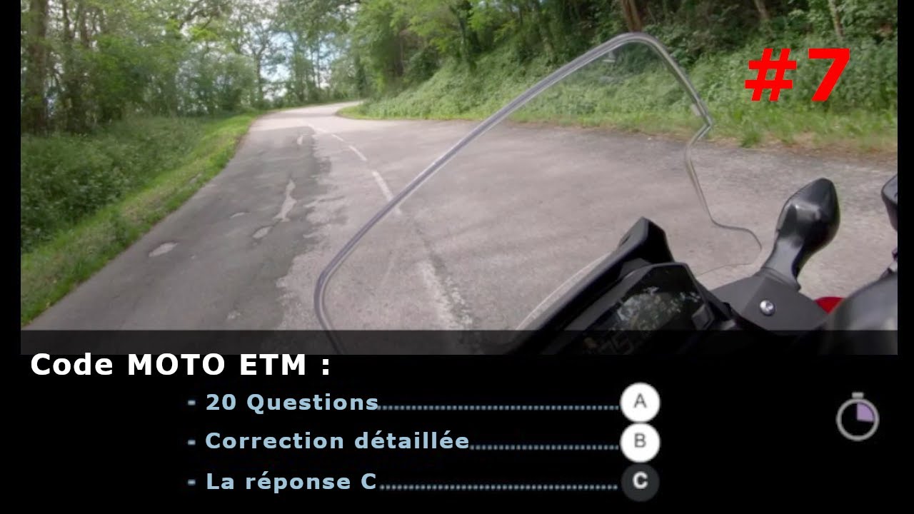 N°7 - Code moto ETM - Entrainement 20 Questions