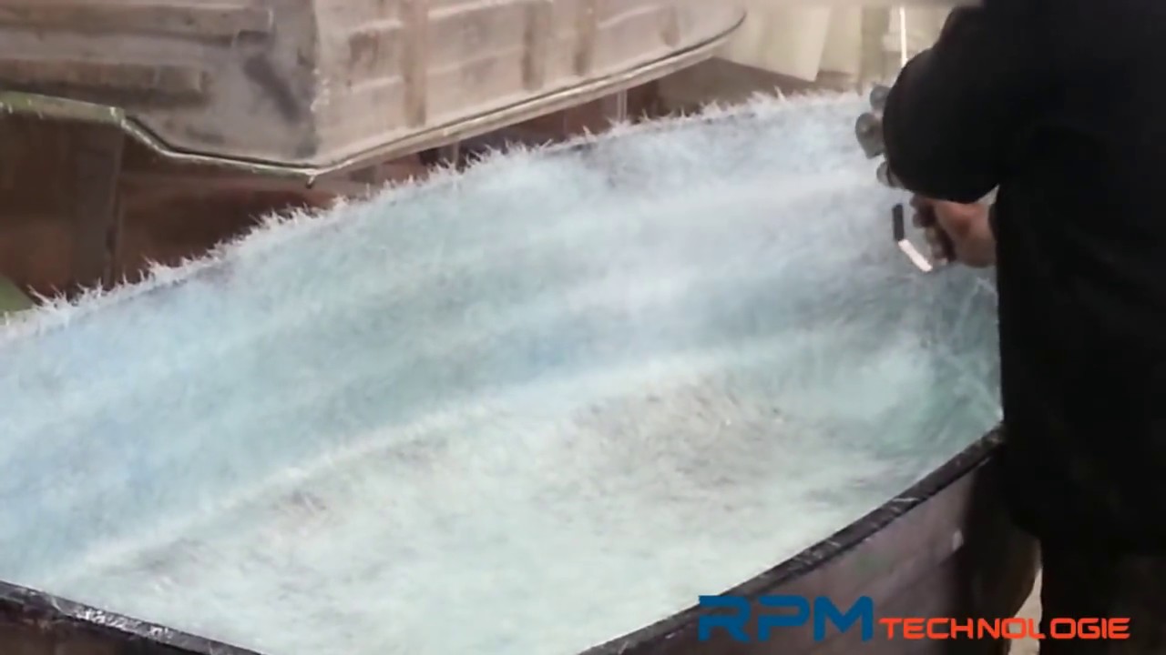 Nakładanie włókna szklanego na łódkę/łódź sprayrowing Graco chopper 13:1