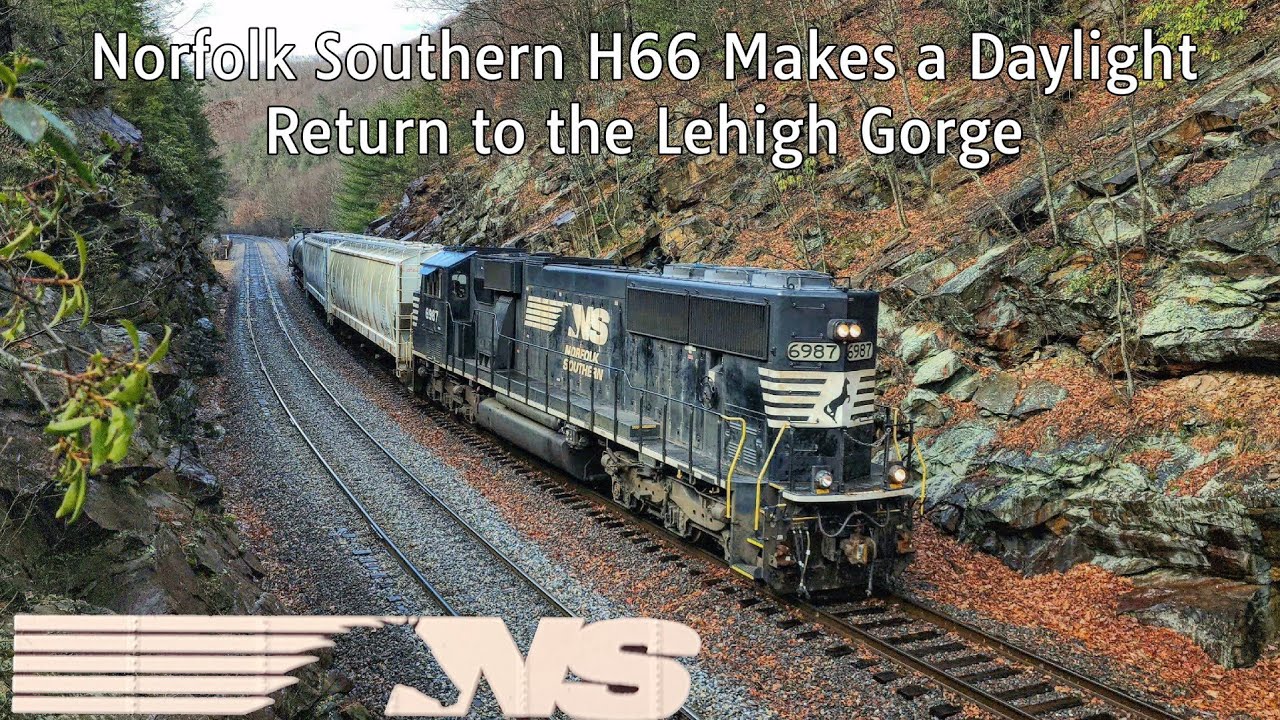 Norfolk Southern H66 Makes a Daylight Return to the Lehigh Gorge on the Upper Lehigh