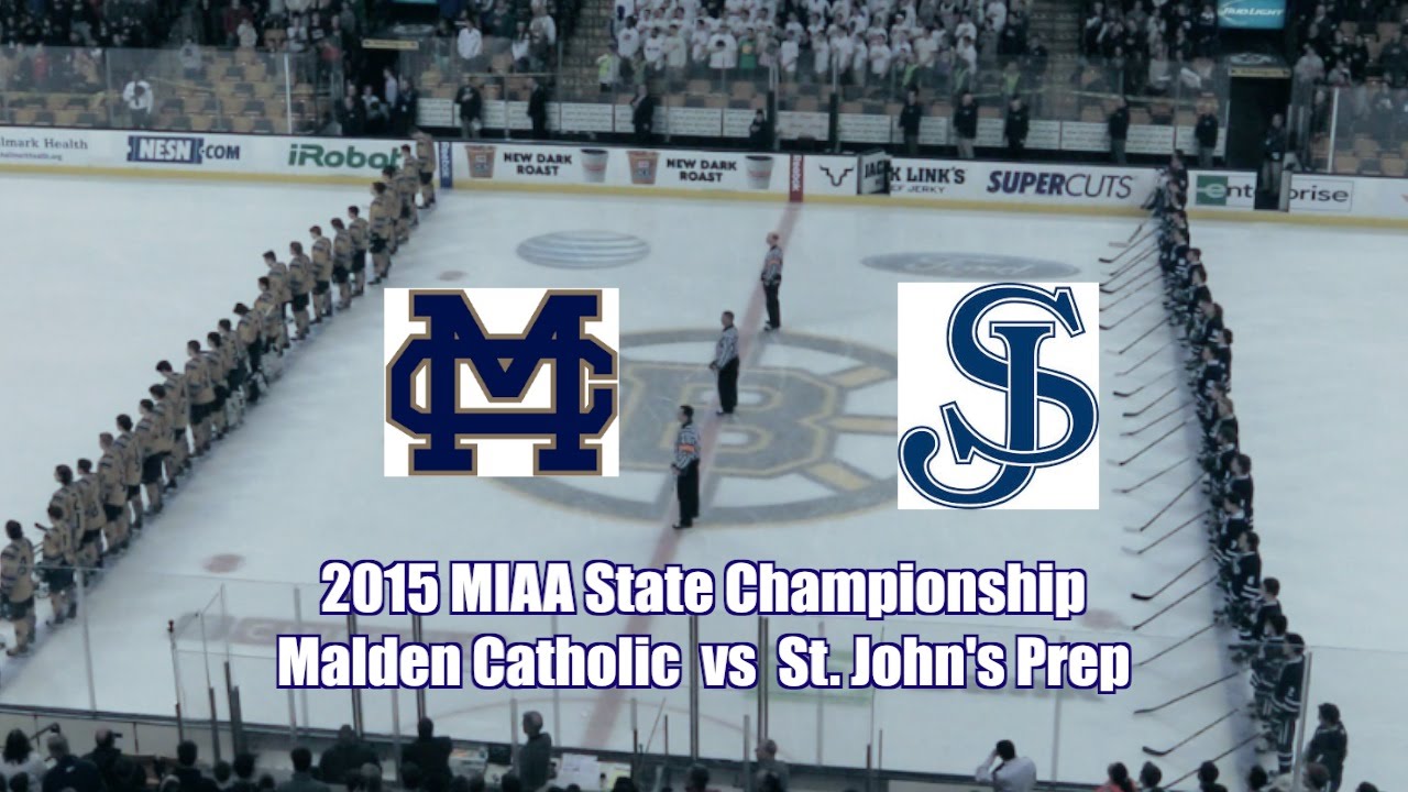 2015 MIAA Hockey Finals St  John's Prep vs Malden Catholic