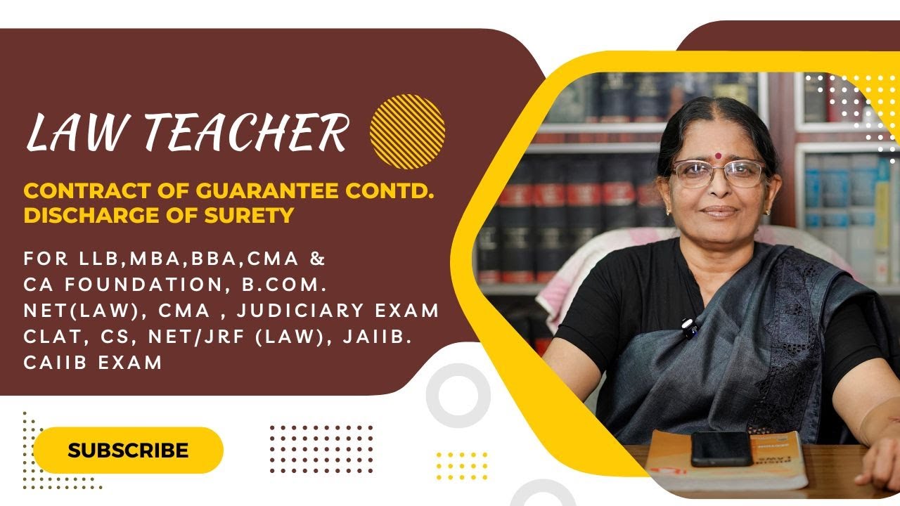 CONTRACT OF GUARANTEE Contd. DISCHARGE OF SURETY/ ADV.VIJAYA LAKSHMI | MALAYALAM | CA FOUNDATION