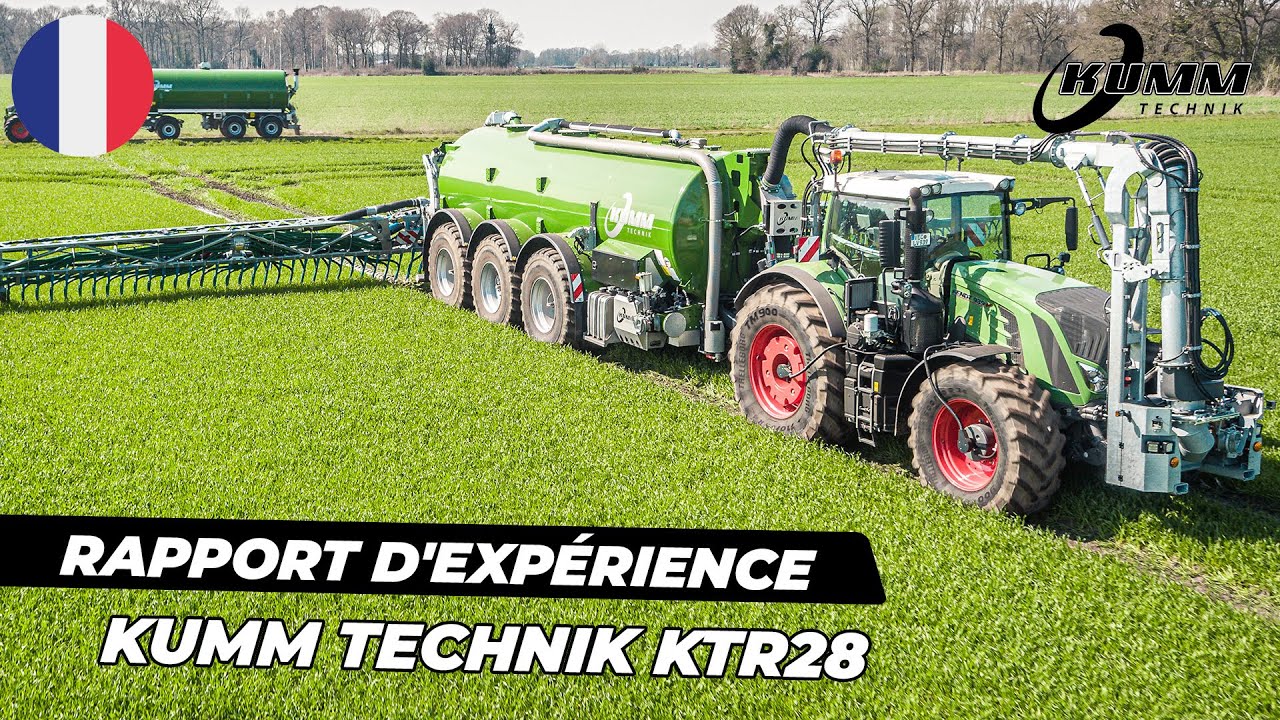 Une grande ferme d'engraissement de bovins utilise une tonne à lisier KUMM Technik KTR28