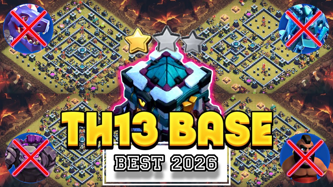 UNBEATABLE  TH13 WAR BASE + RANK BATTLE BASE WITH COPY LINKS || BEST TH13 WAR BASE ANTI- EVERYTHING