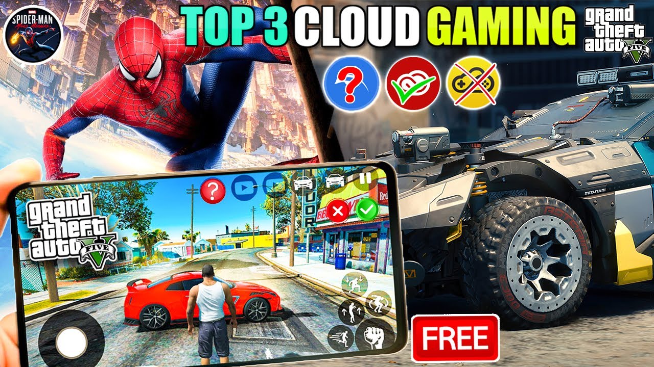 Top 3 Free Cloud Gaming App Unlimited Playtime in 2024 😱 || Cloud Gaming || Play Gta 5 in Mobile