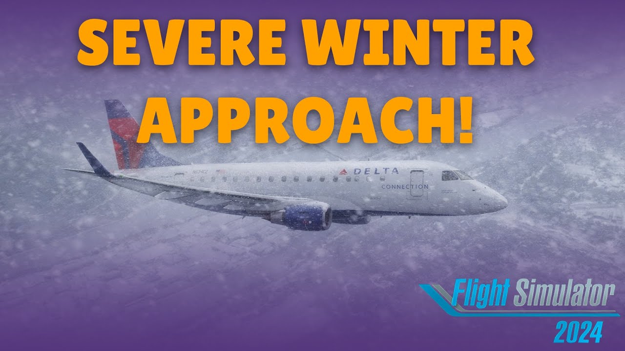 Severe Winter Approach in the FSS E Jet | Low Visibility Snow Landing &ndash; MSFS 2024