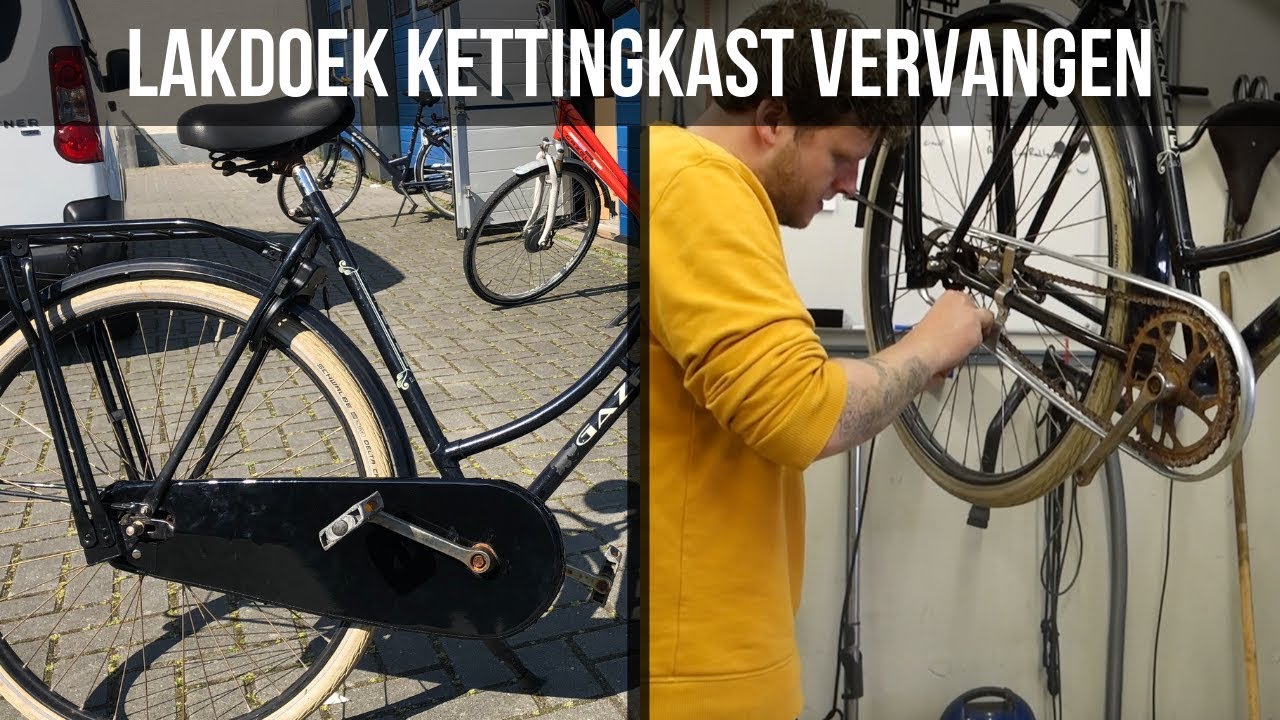 Lakdoek kettingkast vervangen - Linnen omafiets ketting kast monteren