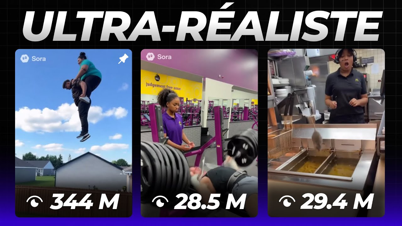 344M de vues avec des vid&eacute;os IA GRATUITES ultra r&eacute;alistes - Tuto complet Sora 2