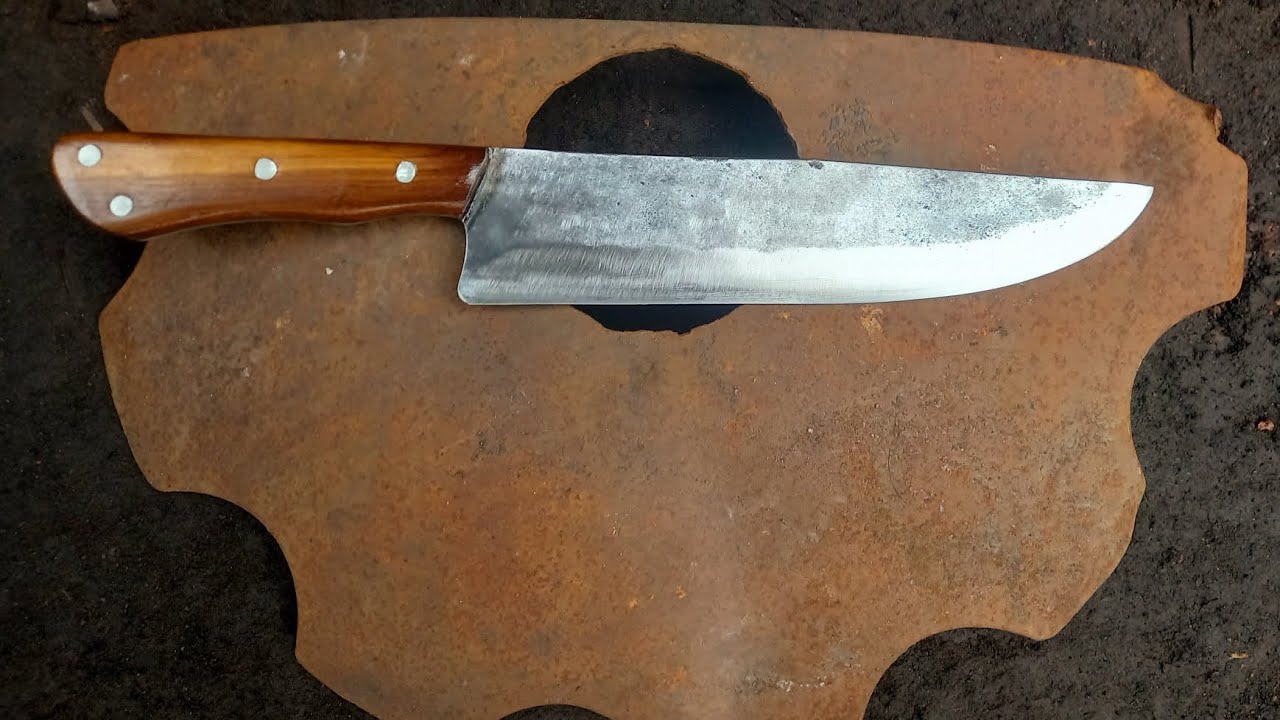 Faca Bruta Artesanal Áço Carbono 3mm de disco arado cuchillo sin filo hecho a mano