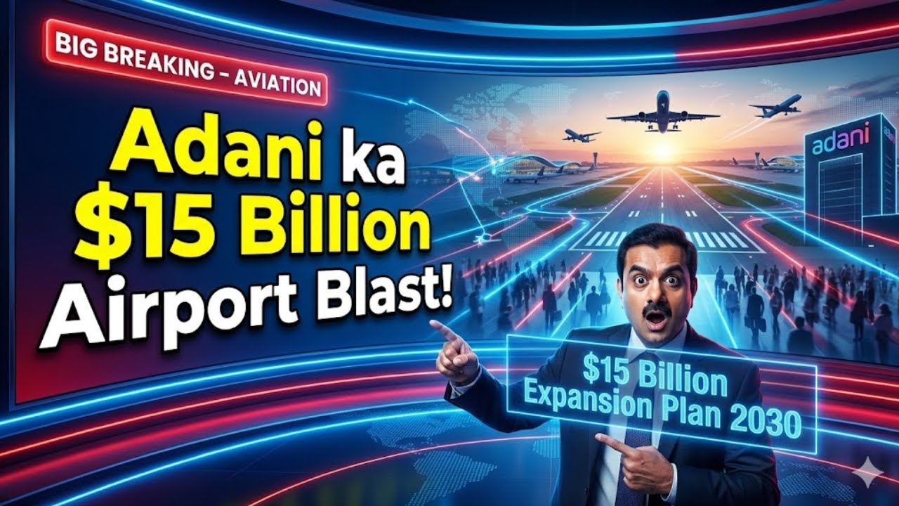 Adani Group Ka $15 Billion Airport Plan! Aviation Sector Hilega? Full Details Inside