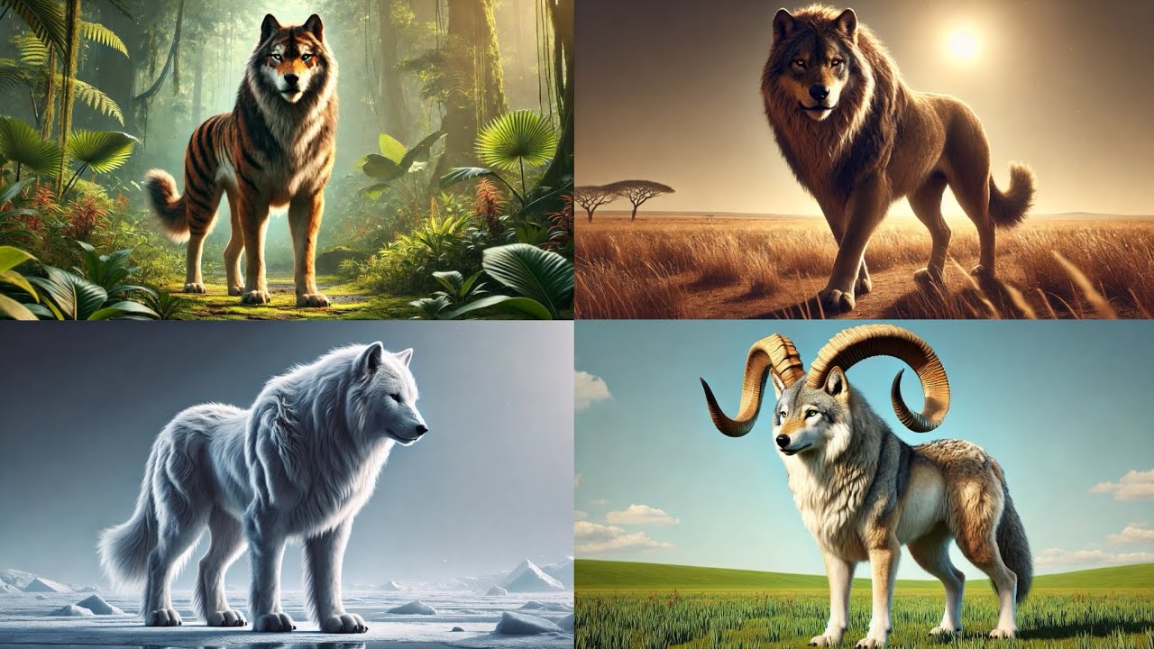 🦁✨ Эпичные животные, созданные с помощью ИИ, оживают ✨🐾 | Волк + Животные (HD)