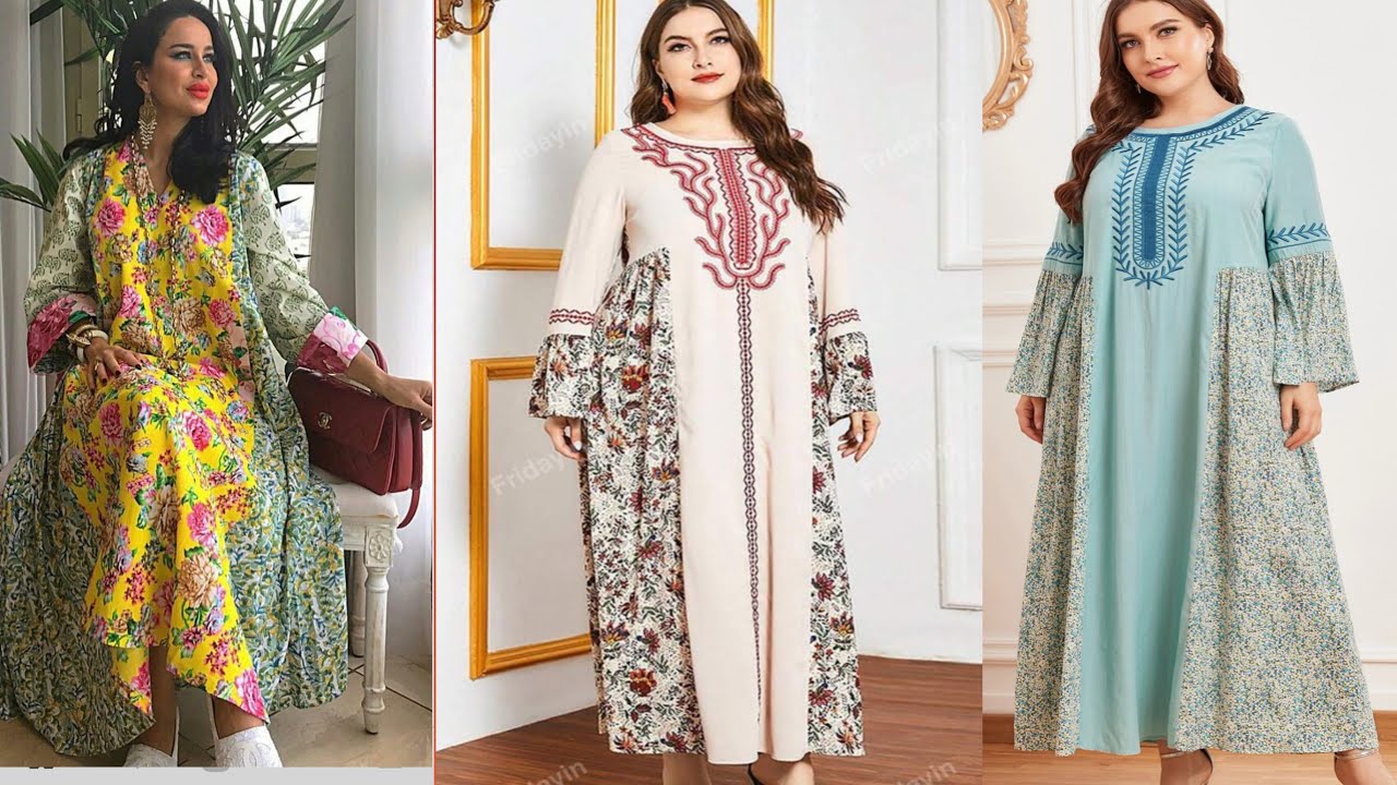 تفصيل جلابية رمضان قرقيعان سهلة من غير باترون لونين يطلع انيق