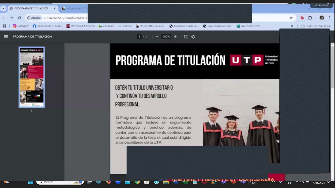 Programa de titulacion UTP Taller 3