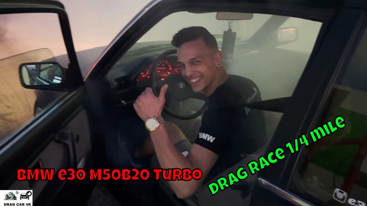 BMW e30 M50B20 Turbo drag race 1/4 mile🚦🚗 - 4K UHD