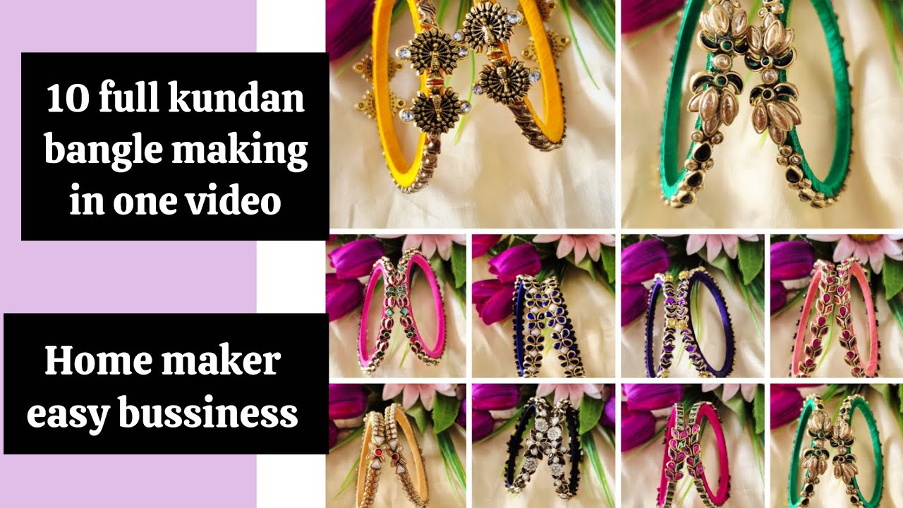 10 Full Kundan Bangle Making Tutorial | Step by Step Silk Thread Bangle Design #viralvideo #diy 