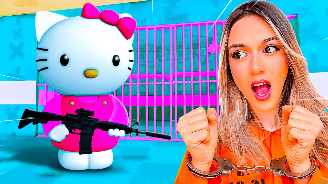 Escaping HELLO KITTY'S Prison Run (ROBLOX)!