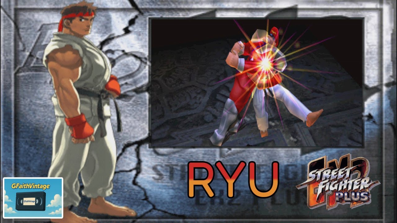 Play Street Fighter EX 2 Plus (PS 1) First Time - Ryu - Arcade Mode