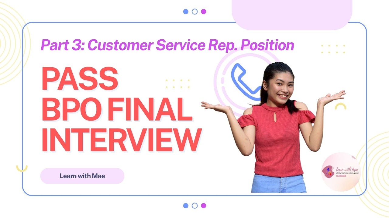 How to Pass Customer Service Final Interview in Call Center | English Answers + Tagalog Explanation