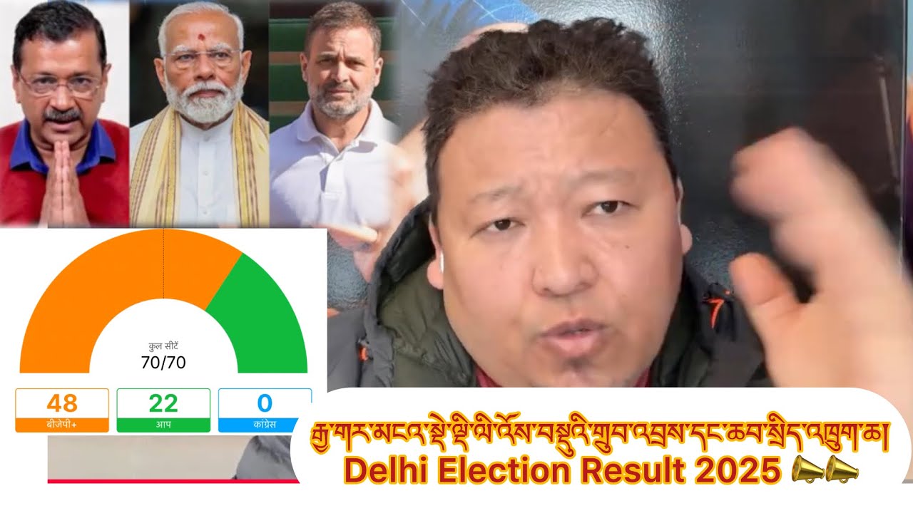 རྒྱ་གར་མངའ་སྡེ་ལྡི་ལི་འོས་བསྡུའི་གྲུབ་འབྲས་དང་ཆབ་སྲིད་འཁྲུག་ཆ། Delhi election n YouTuber fighting 😂😂