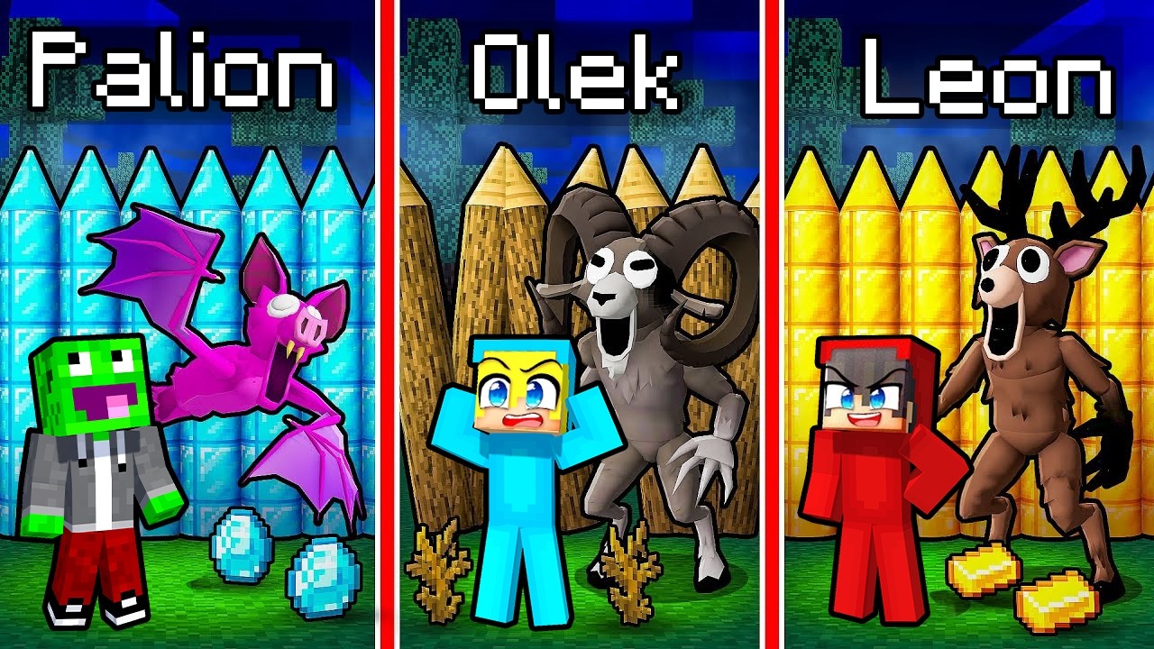 PALION vs OLEK vs LEON w 99 NOCY W MINECRAFT!