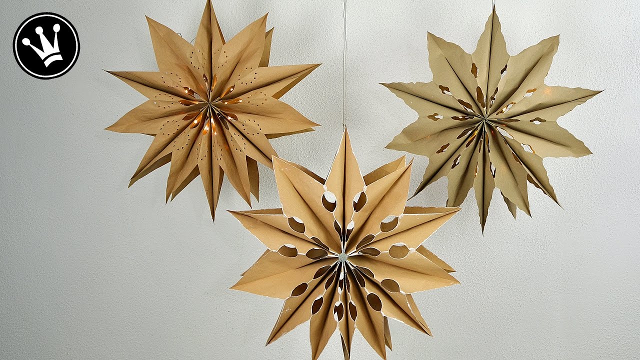 DIY - Weihnachtsdeko XXL Sterne basteln I aus Biomülltüten I mit LED-Lichterkette I How to