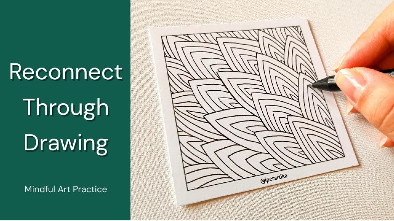 5-Minute Mindful Drawing Practice (Zentangle-Inspired) to Slow Down & Reconnect 🧘🏻‍♀️✍🏻