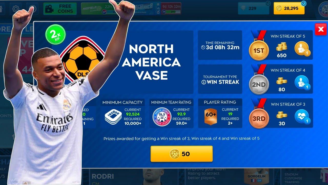 DLS 26 NORTH AMERICA VASE NEW EVANT CHAMPION WITH MBAPPE। FTG HD BRO 