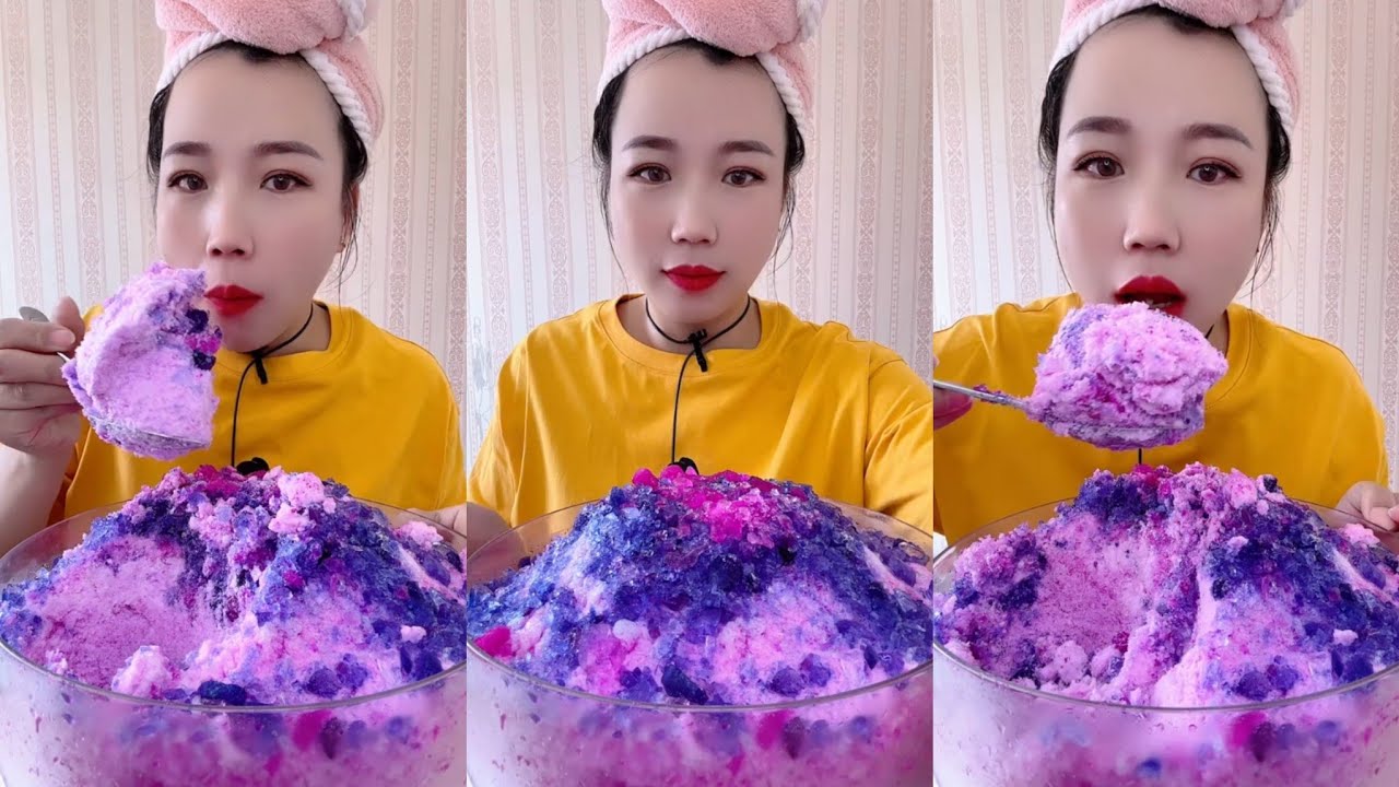 her mixed ice eating asmr