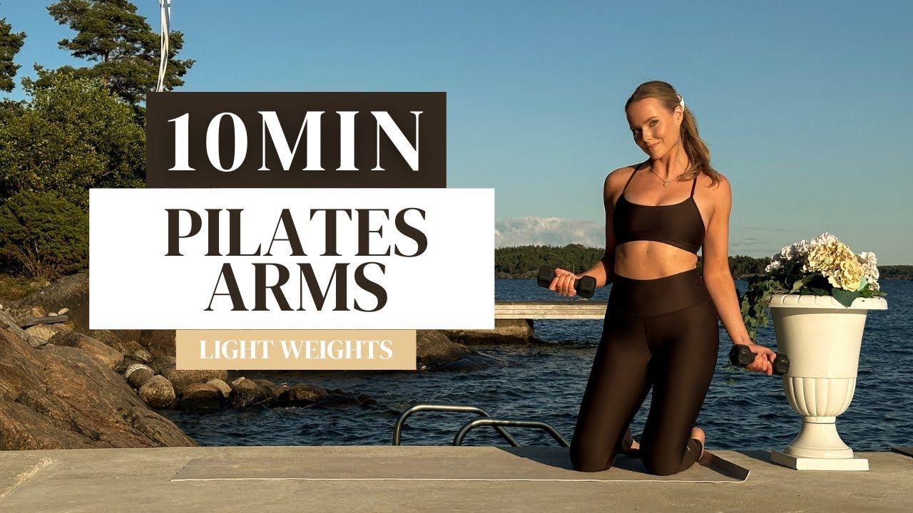 10 MIN PILATES ARMS - Upper Body Pilates Workout at Home with Light Weights, New Moves Included