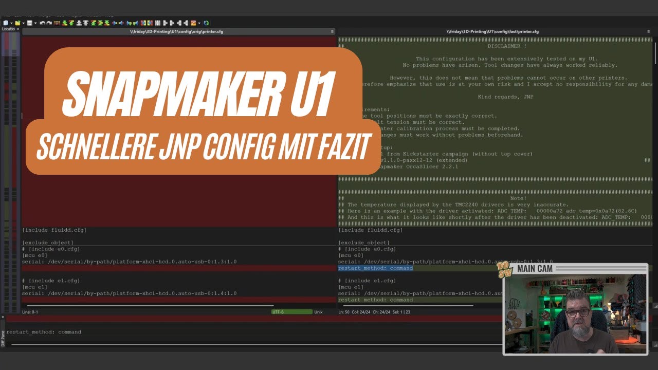 Snapmaker U1 - Schnellere Config von JNP