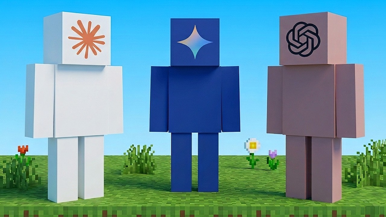3 AIs Play Minecraft