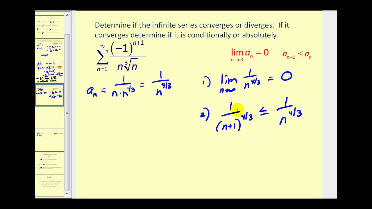 Absolutely and Conditionally Convergent Series