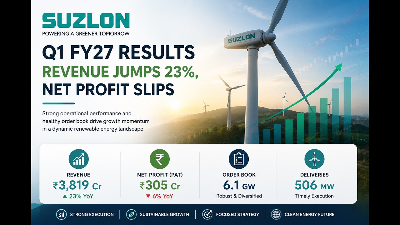 Suzlon Energy Q1 FY27 Results Explained: Why Did Suzlon Shares Crash 10%?