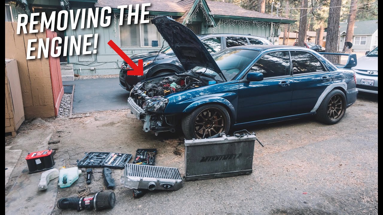 Removing My Subaru STI ENGINE!
