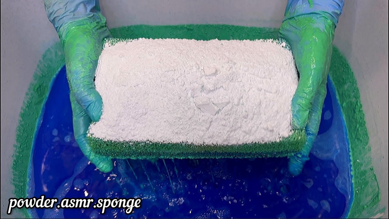 Emerald Watery Paste 💙💚Squeezing sponges asmr