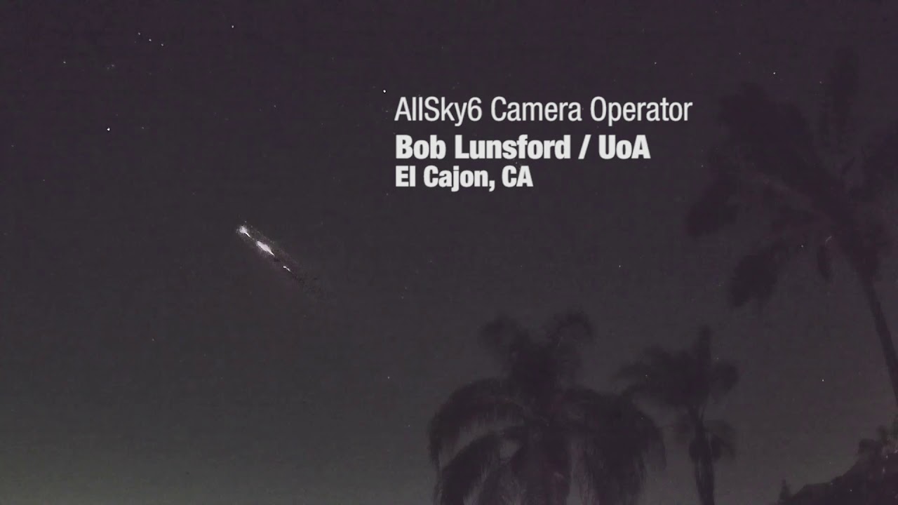 Space debris re-entry caught on AllSky6 camera over SoCal (CORRECTION: Actually a REAL meteor).
