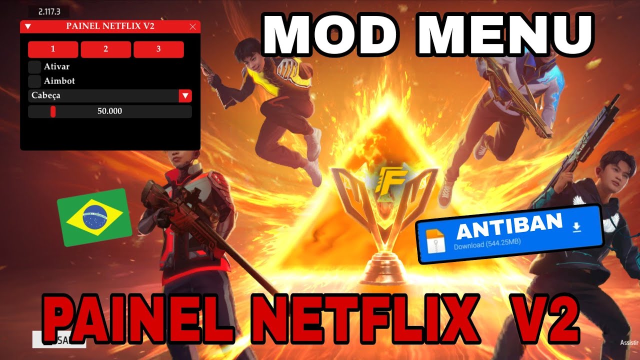 SAIU MOD MENU  NA NOVA ATUALIZAÇÃO PAINEL NETFLIX  ANTIBAN MIRA GRUDA AIMBOT FULL [FREEFIRE ]