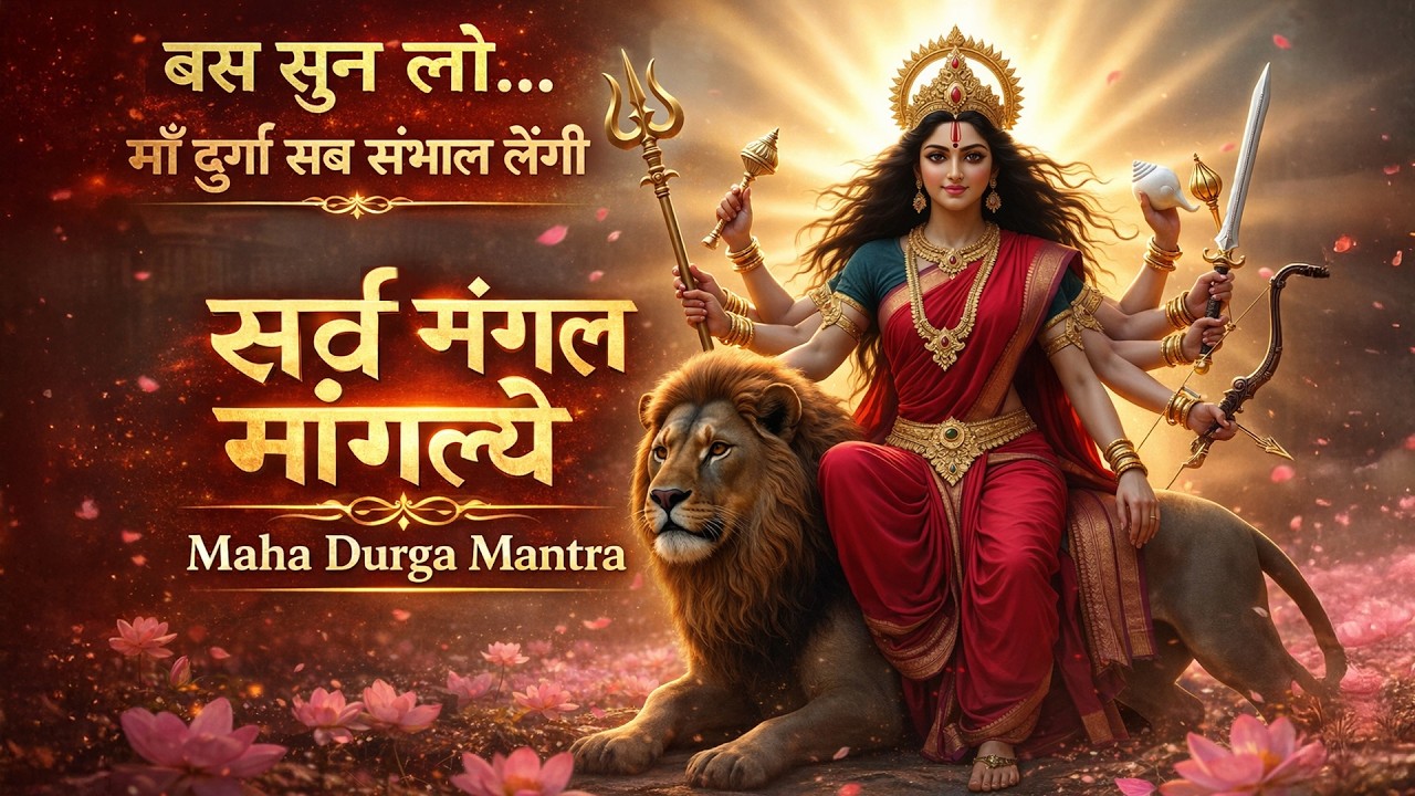 सर्व मंगल मांगल्ये | दुर्गा महामंत्र हिंदी | Maa Durga Mantra with Lyrics #navratri #navratrispecial