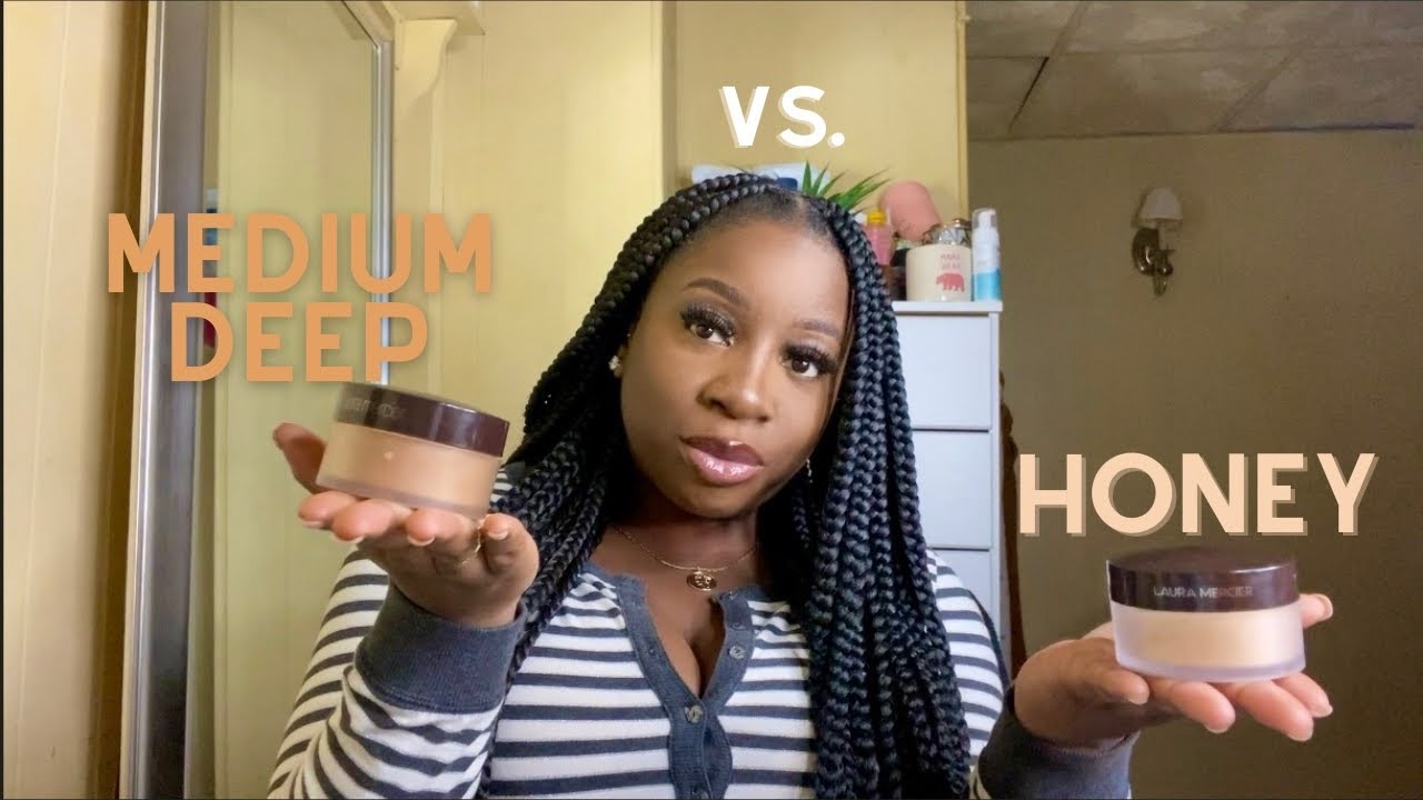 LAURA MERCIER HONEY VS. MEDIUM DEEP SETTING POWDER..